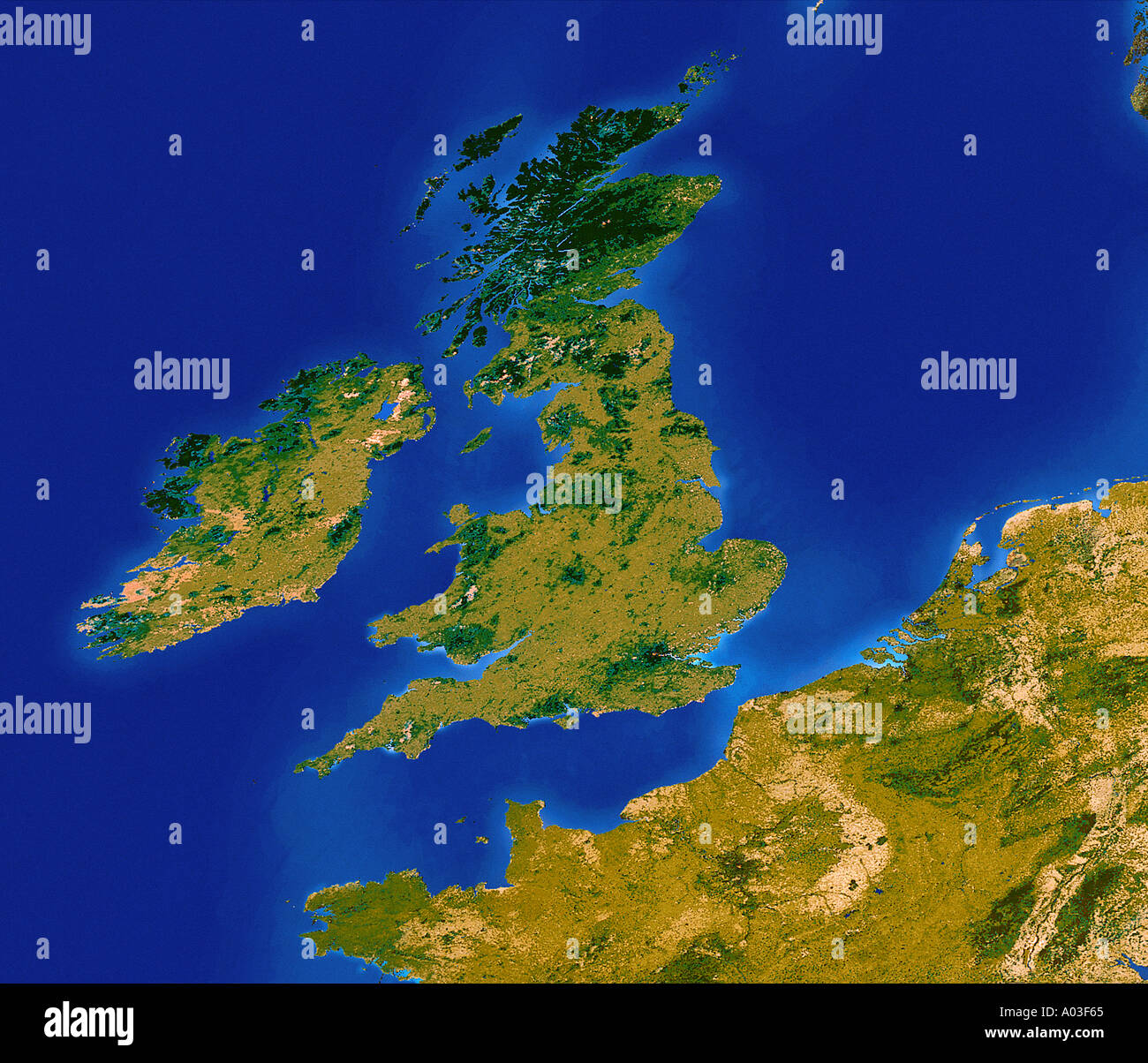 Europa und Großbritannien fotografiert aus dem Weltall per Satellit Stockfoto