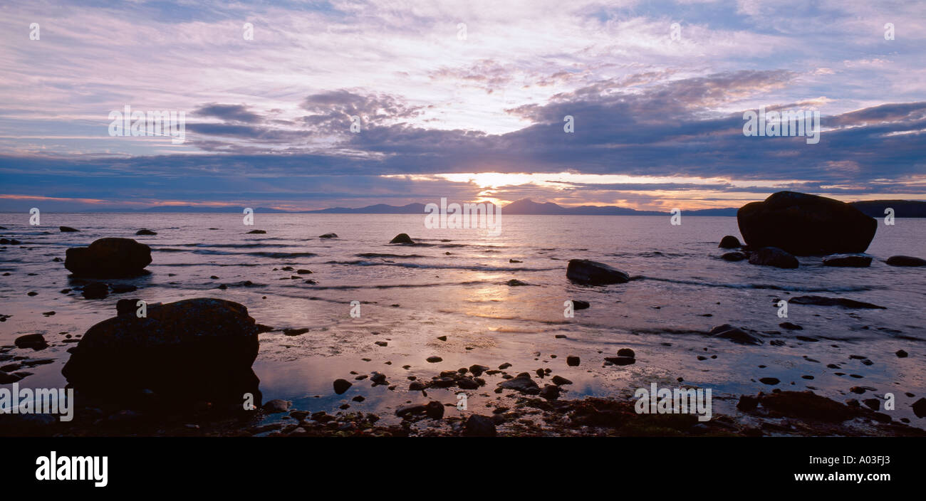 Panoramablick über den Sound of Jura genommen in der Nähe von Kilberry Argyll, Schottland Stockfoto