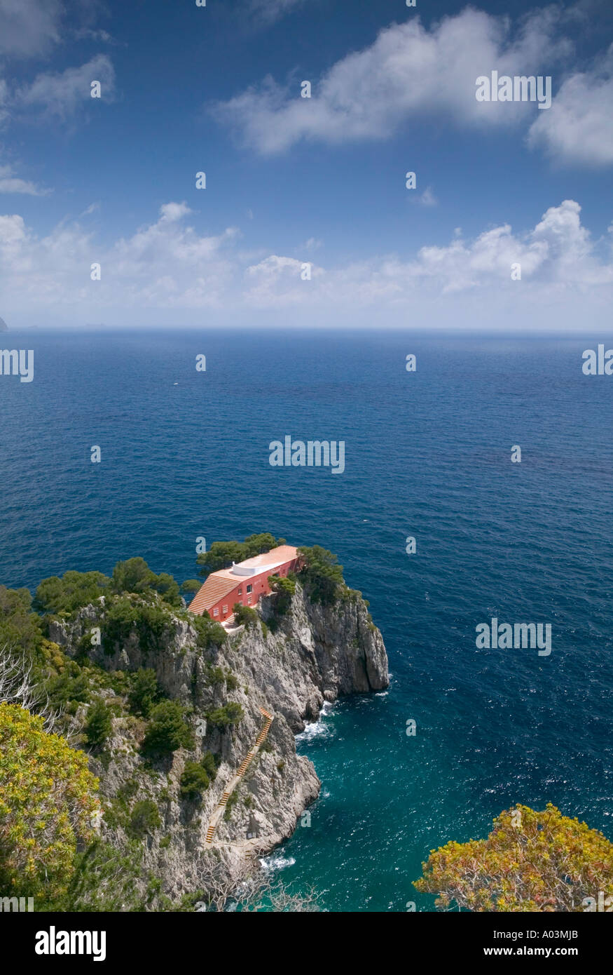 Casa Malaparte, Punta Massullo, Capri, Kampanien, Italien Stockfoto