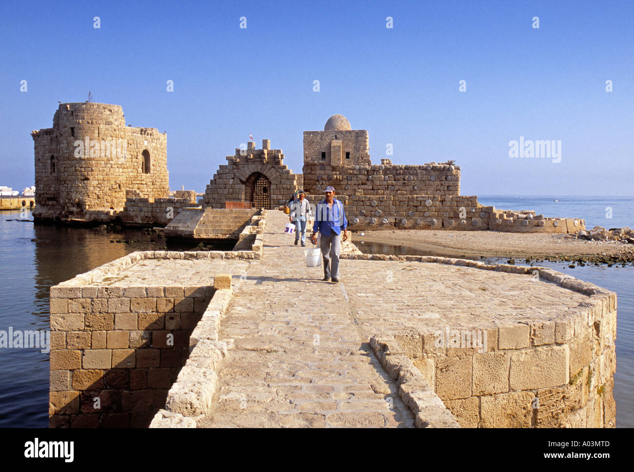 Kreuzritterburg (Qasr al-Bahr), Sidon, Libanon Stockfoto