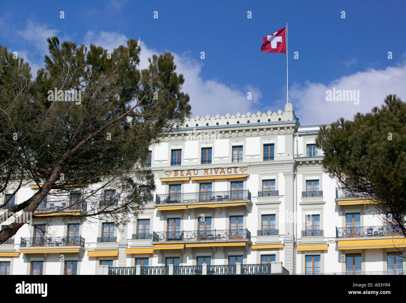 Beau Rivage Hotel, Lausanne, Schweiz Stockfoto