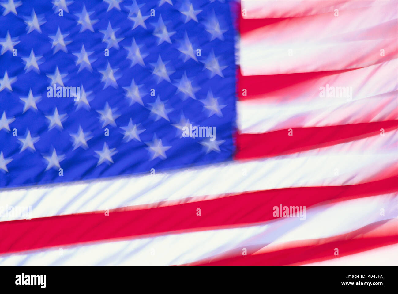 US-Flagge verschwommen Stockfoto