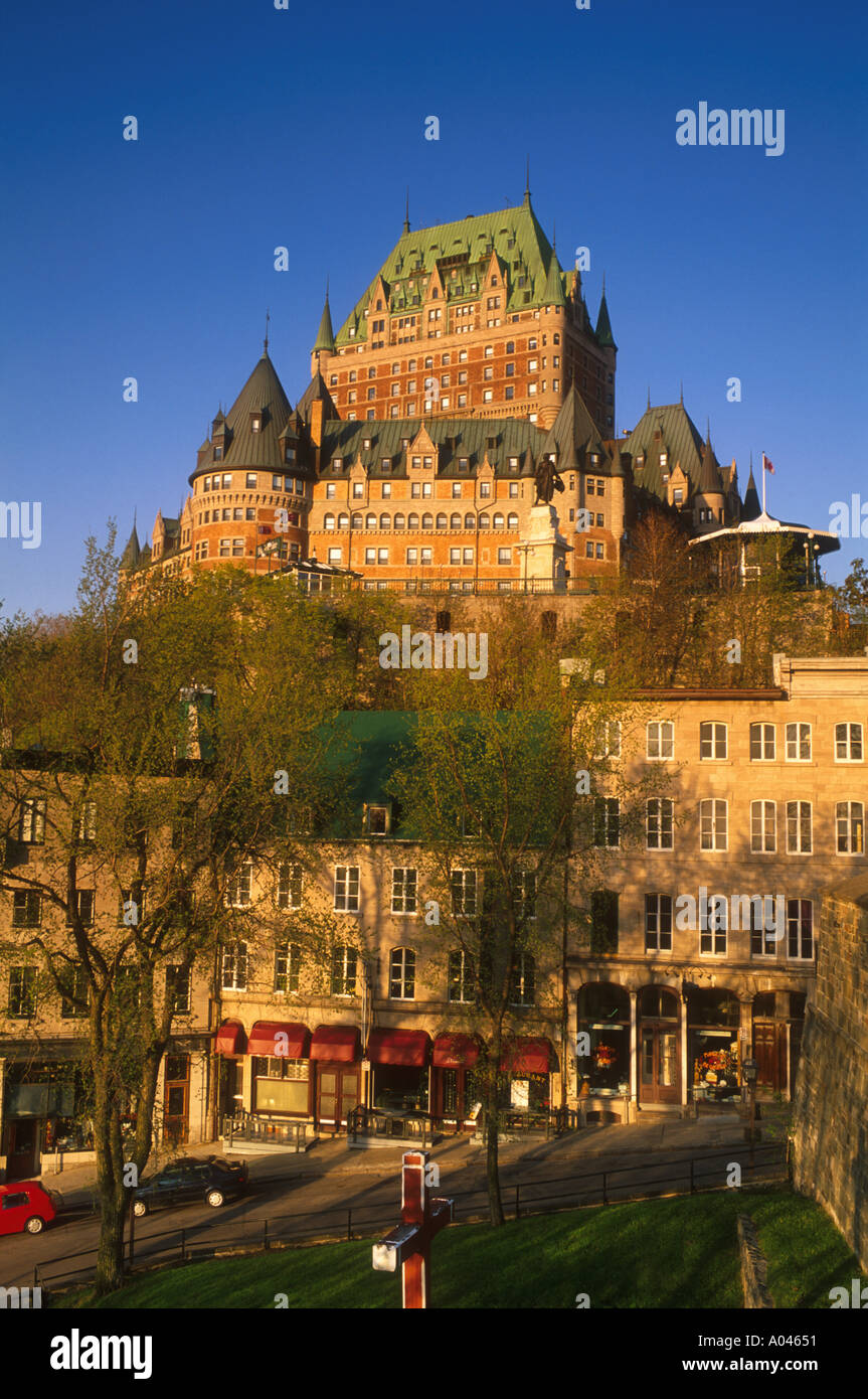 Kanada-Quebec Quebec Stadt Chateau Frontenac und Unterstadt Stockfoto