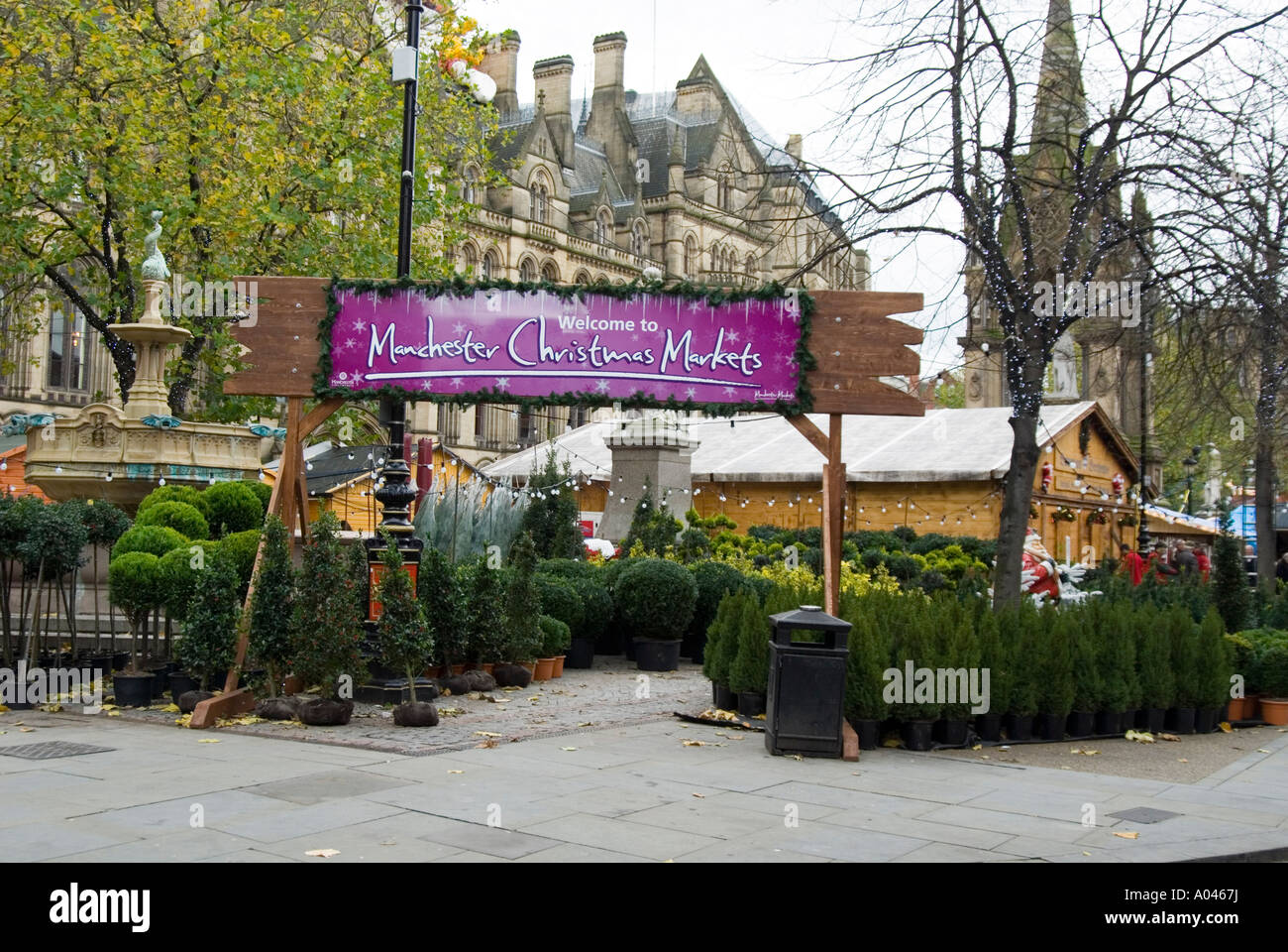 Manchester-Weihnachten Markteintritt Stockfoto