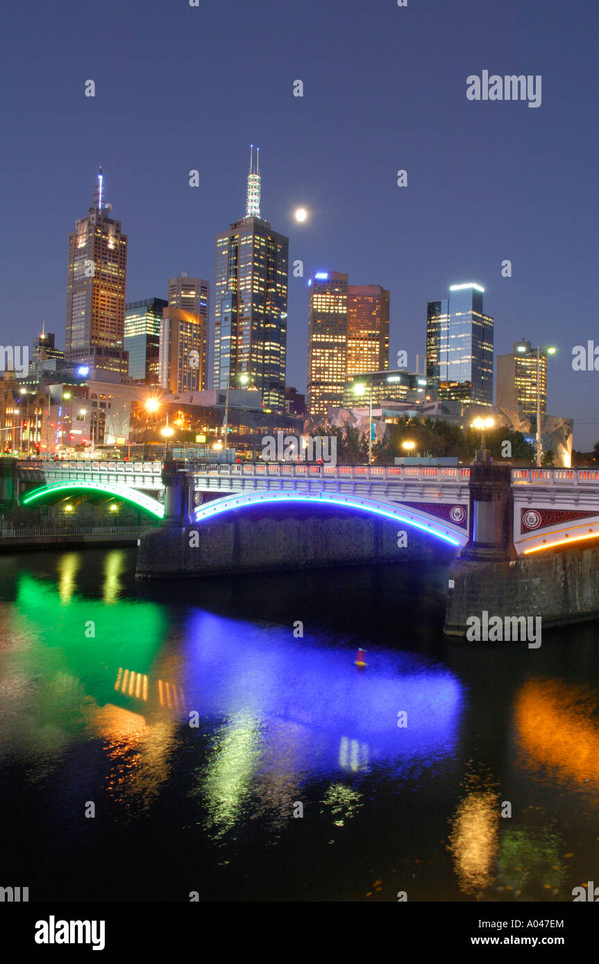 Skyline von Melbourne mit Yara River, Victoria, Australien Stockfoto