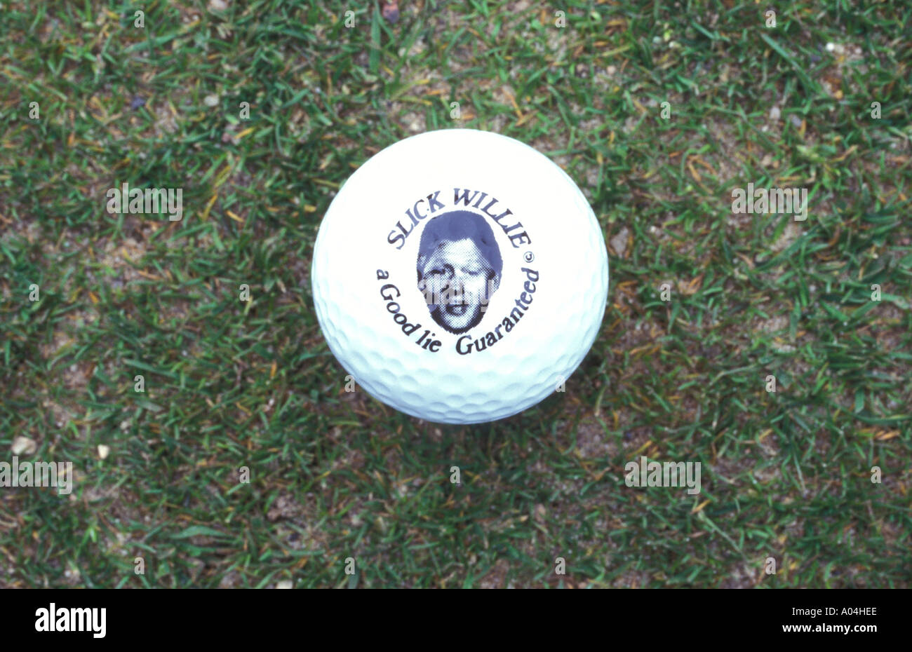 Golf-Ball-Logo von Bill Clinton Stockfoto