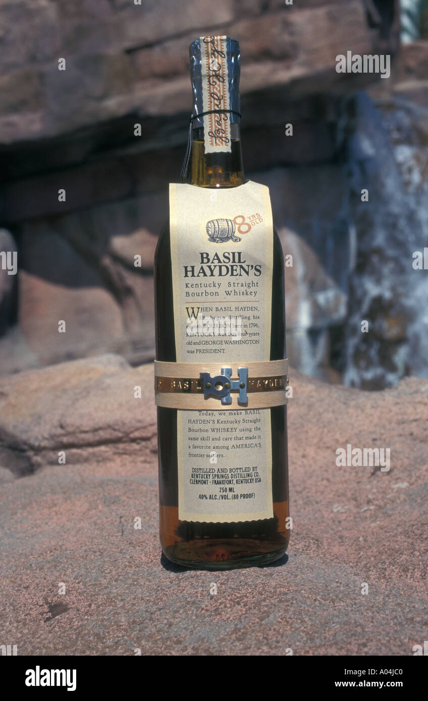 Flasche im Alter von Bourbon whiskey Stockfoto
