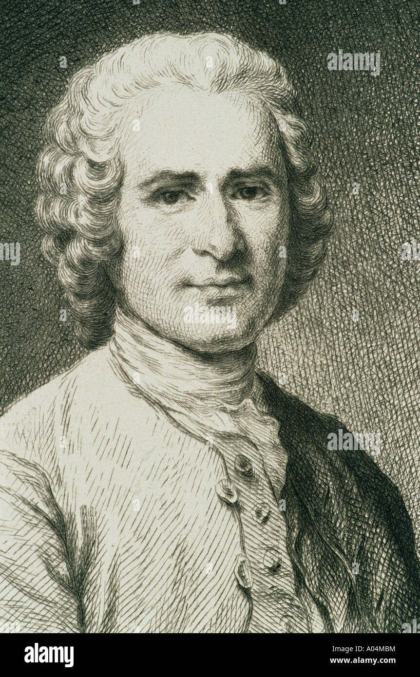 Jean Jacques Rousseau, 1712 - 178. Schweizer Philosoph, Schriftsteller und Komponist. Aus einer Gravur aus dem 19. Jahrhundert. Stockfoto