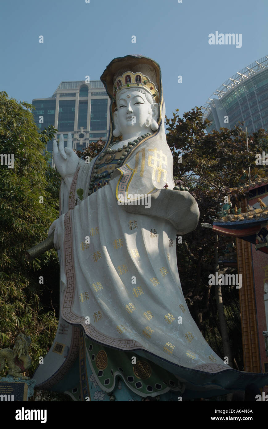 dh Kwun Yam Schrein REPULSE BAY HONG KONG chinesische Statue Göttin der Barmherzigkeit Meer Gottheit taoistische Anbetung Gottheiten Zinn hau tempelchina Stockfoto