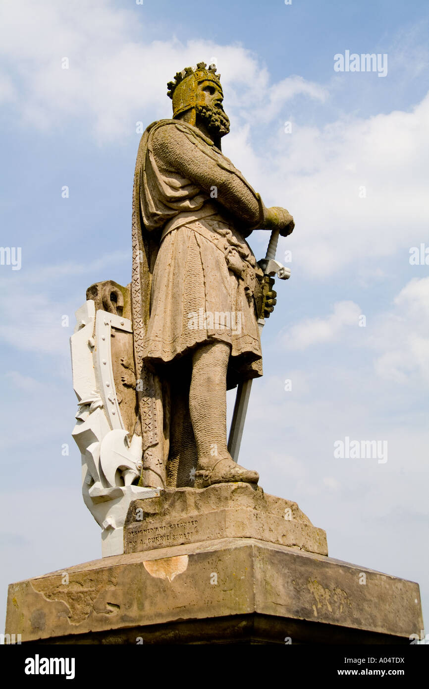 Statue des berühmten König Robert The Bruce 1314 auf Stirling Castle in Stirling, Schottland Stockfoto
