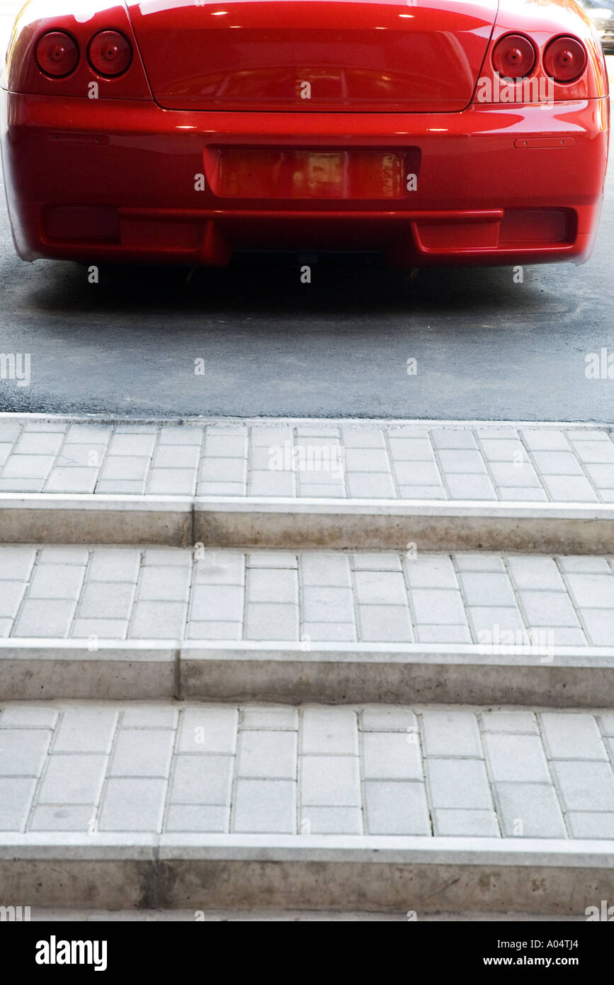 FERRARI-HAUPTSTADT DER WELT; Ferrari-Sport-Modell - Ansicht von hinten;  Emilia Romagna, Maranello, Italien, Europa Stockfoto