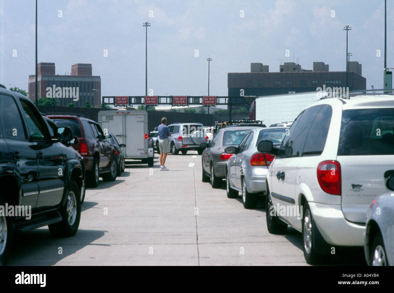 Ein Stau raus aus New York City. Stockfoto