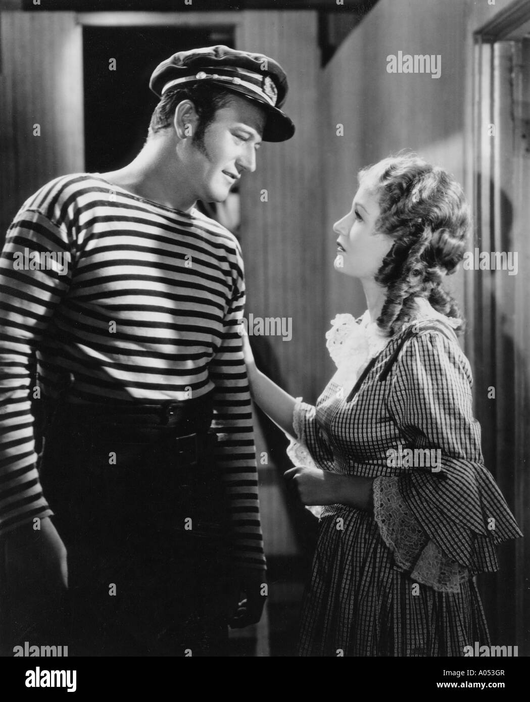 ADVENTURE es Ende 1937 Universal Film mit John Wayne und Diana Gibson Stockfoto