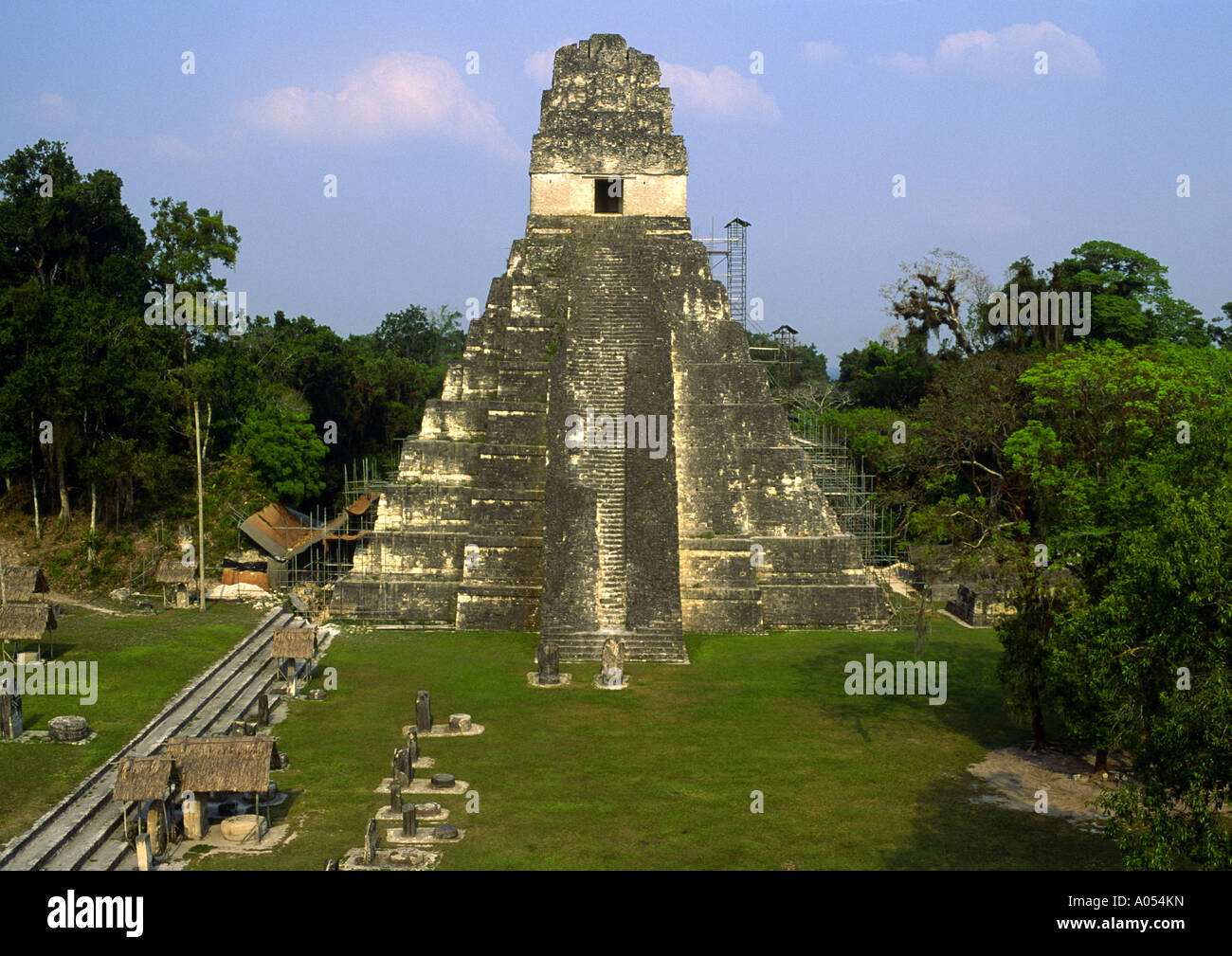 Tempel des großen Jaguar (Tempel ich) Tikal, El Petén, Guatemala Stockfoto