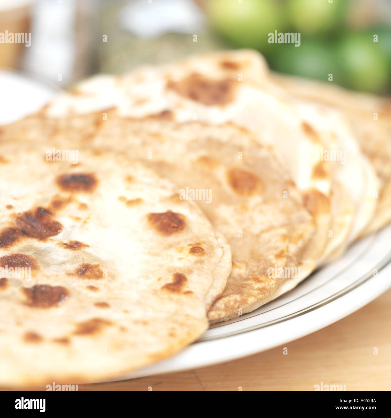Paratha indischen Snack Essen gekocht nach einem Rezept von A Welt der Knödel Stockfoto