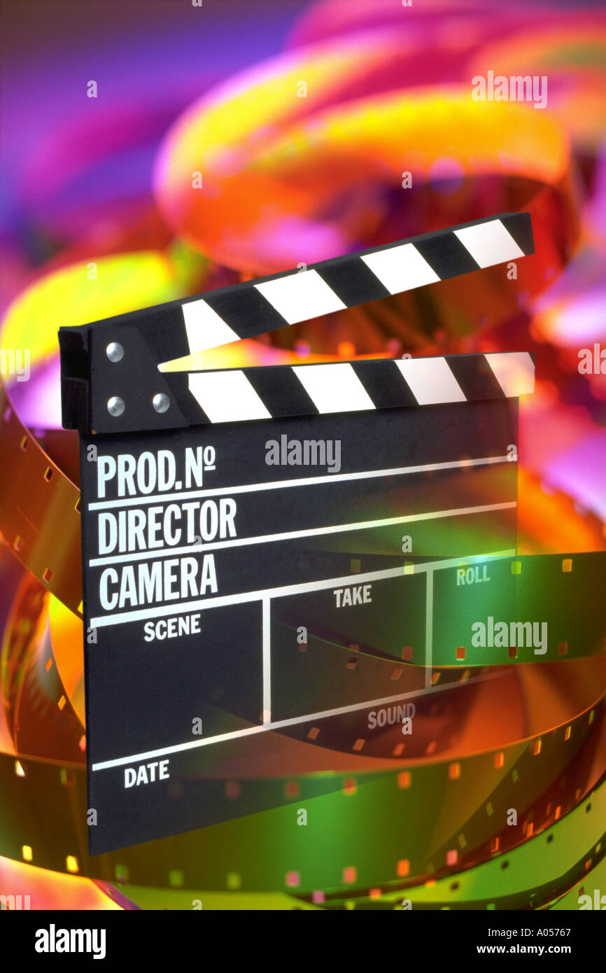 Motion Picture Szenemarke und film Stockfoto