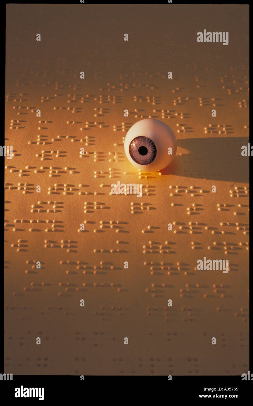 Buch der Blindenschrift Blindheit im Auge Stockfoto