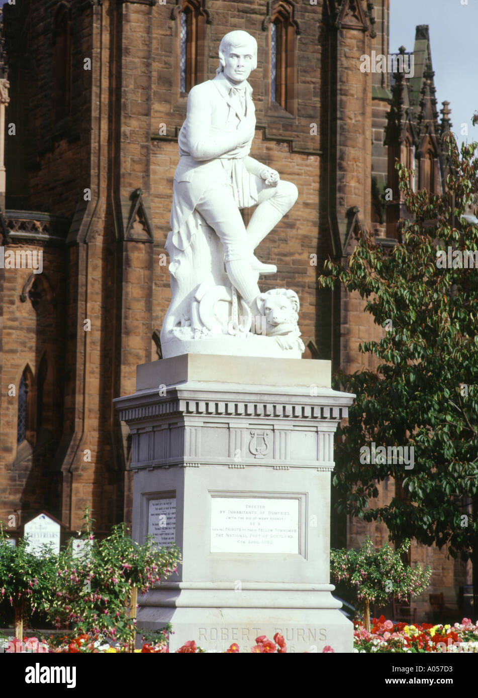 dh Robert Burns DUMFRIES GALLOWAY Robbie Statuenpoet bard historische schottische Figuren schottische Denkmäler Stockfoto