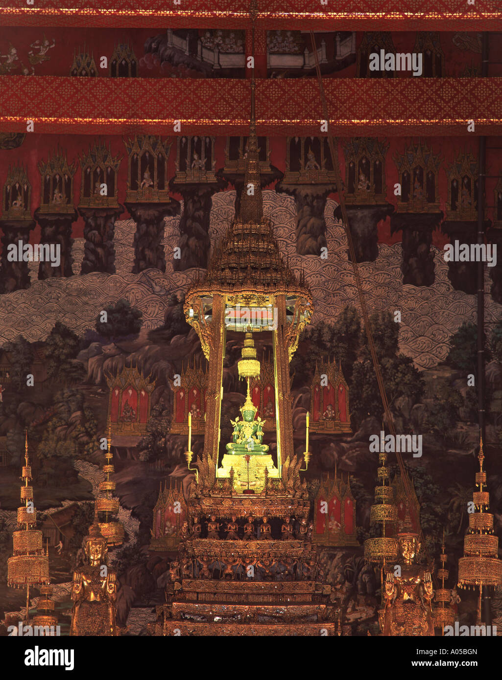 Grand Palace, Wat Phra Keo, Smaragd-Buddha Stockfoto