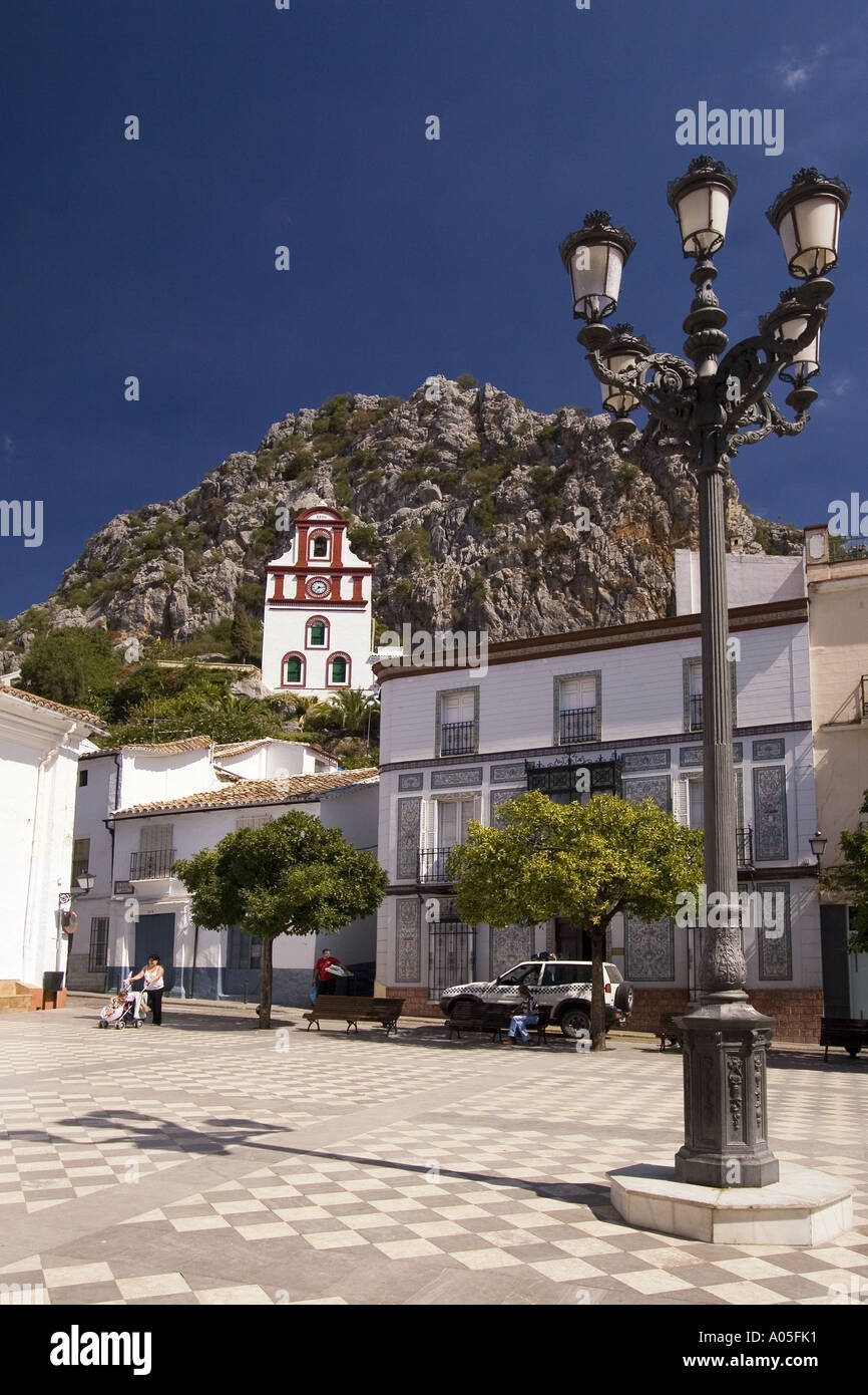 Spanien Andalusien Pueblo Blanco Grazalema Kirche Stockfoto