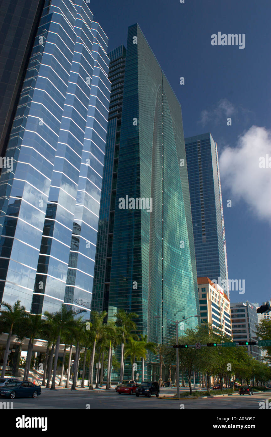 Die Espirito Santo Bank Zentrale Bauzentrum in der Brickell Avenue in Miami, Florida Stockfoto