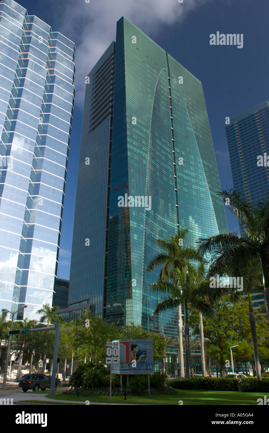 Die Espirito Santo Bank Zentrale Bauzentrum in der Brickell Avenue in Miami, Florida Stockfoto