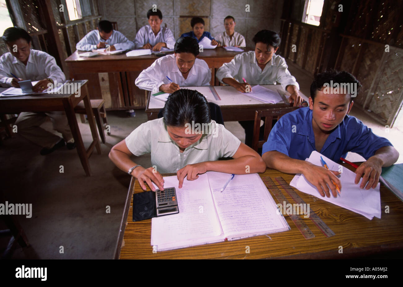 Schüler in der Berufsschule, geführt von einer Hilfsorganisation. Paxxan, Bolikhamsay, Laos. Stockfoto