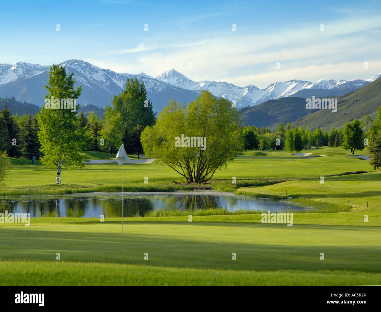 Sommer auf dem Golfplatz in Sun Valley Idaho USA Stockfoto