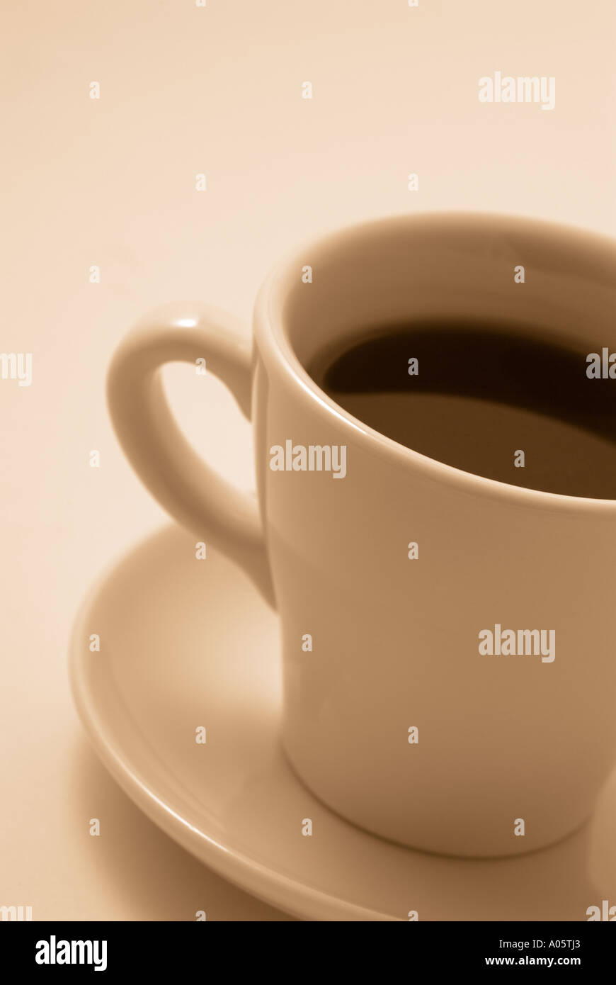 Tasse Kaffee, Nahaufnahme. Stockfoto