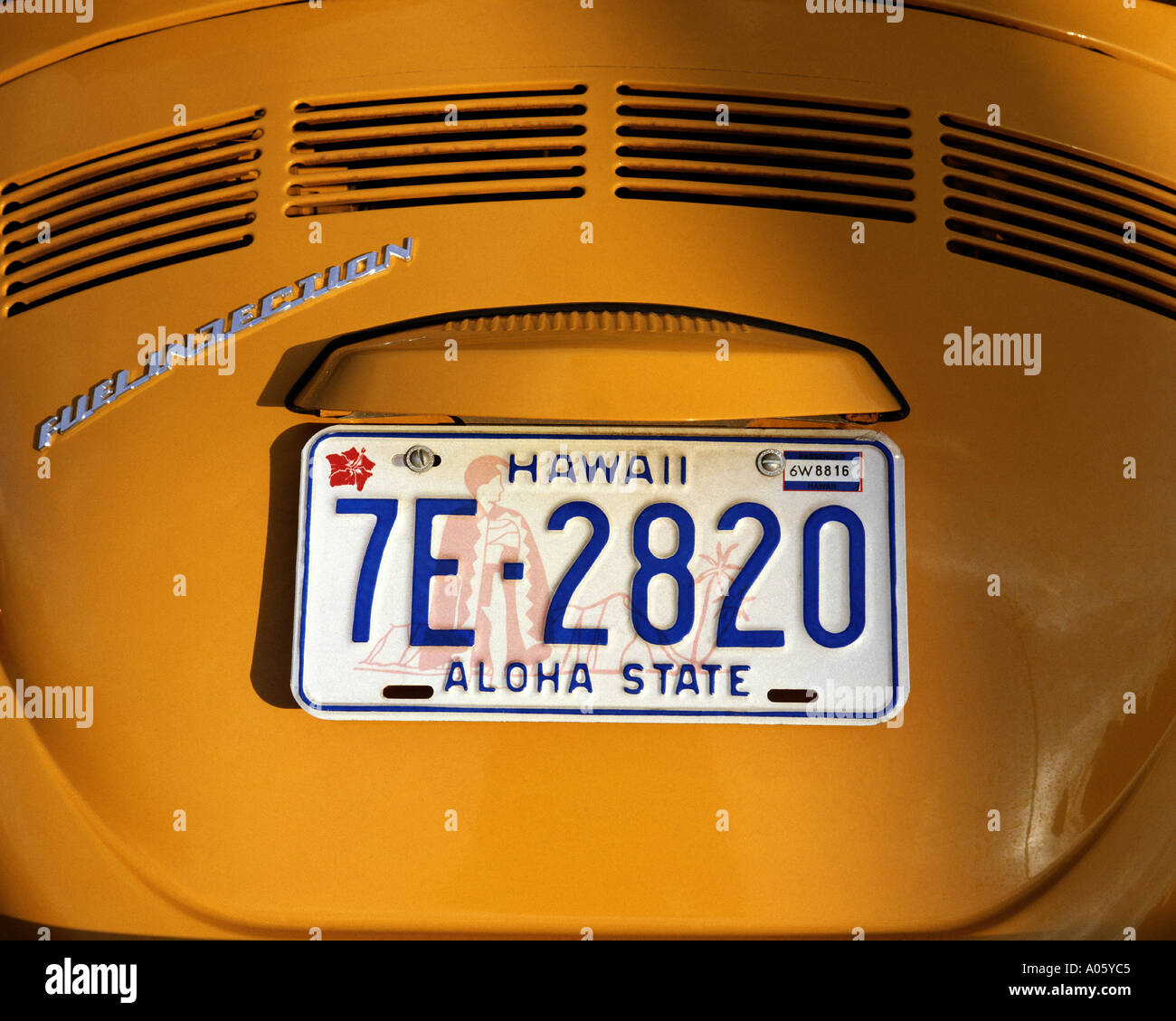 USA - HAWAII: Gelbe Volkswagen Stockfoto