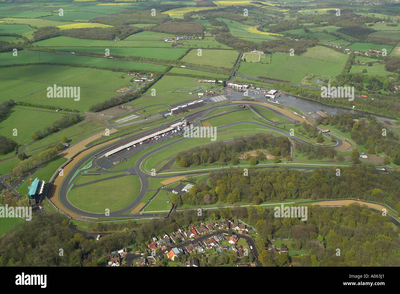 Luftaufnahme von Brands Hatch Rennstrecke in Kent, einst die Heimat des Formel 1 British Grand Prix Stockfoto