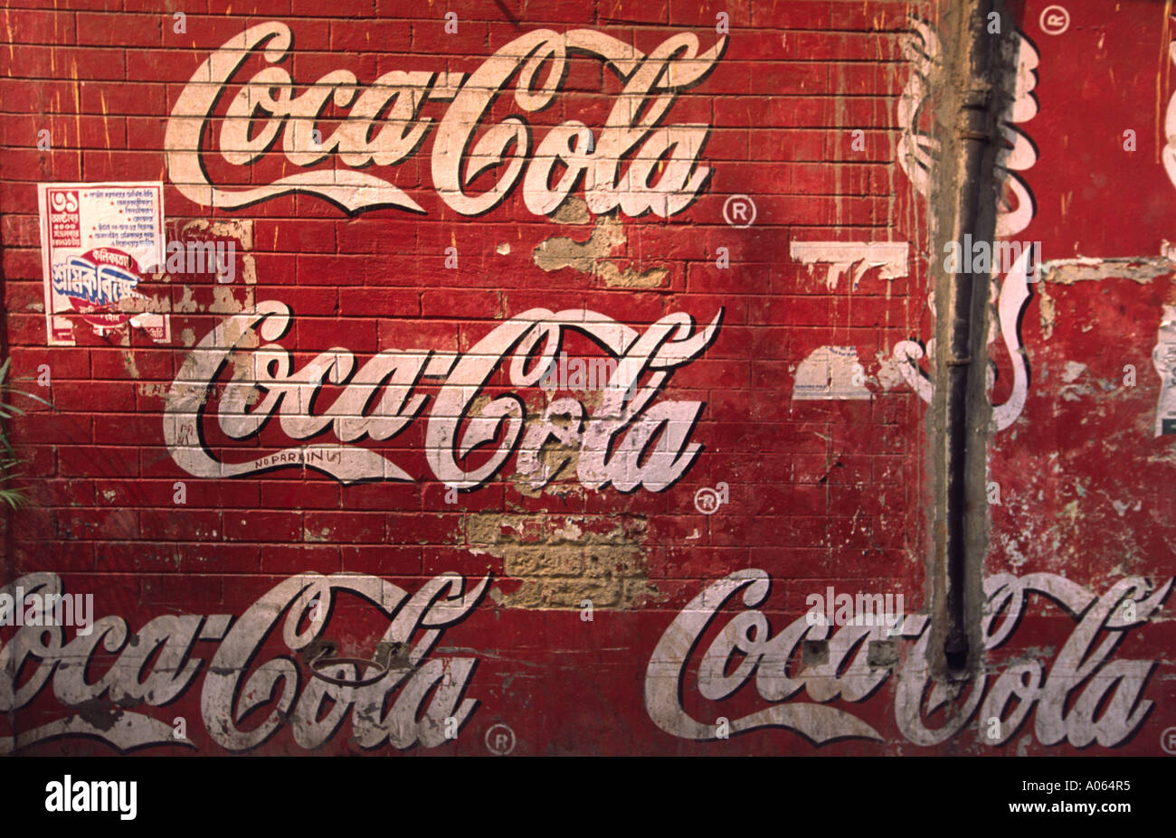 Coca Cola Werbung.  Indien. Stockfoto