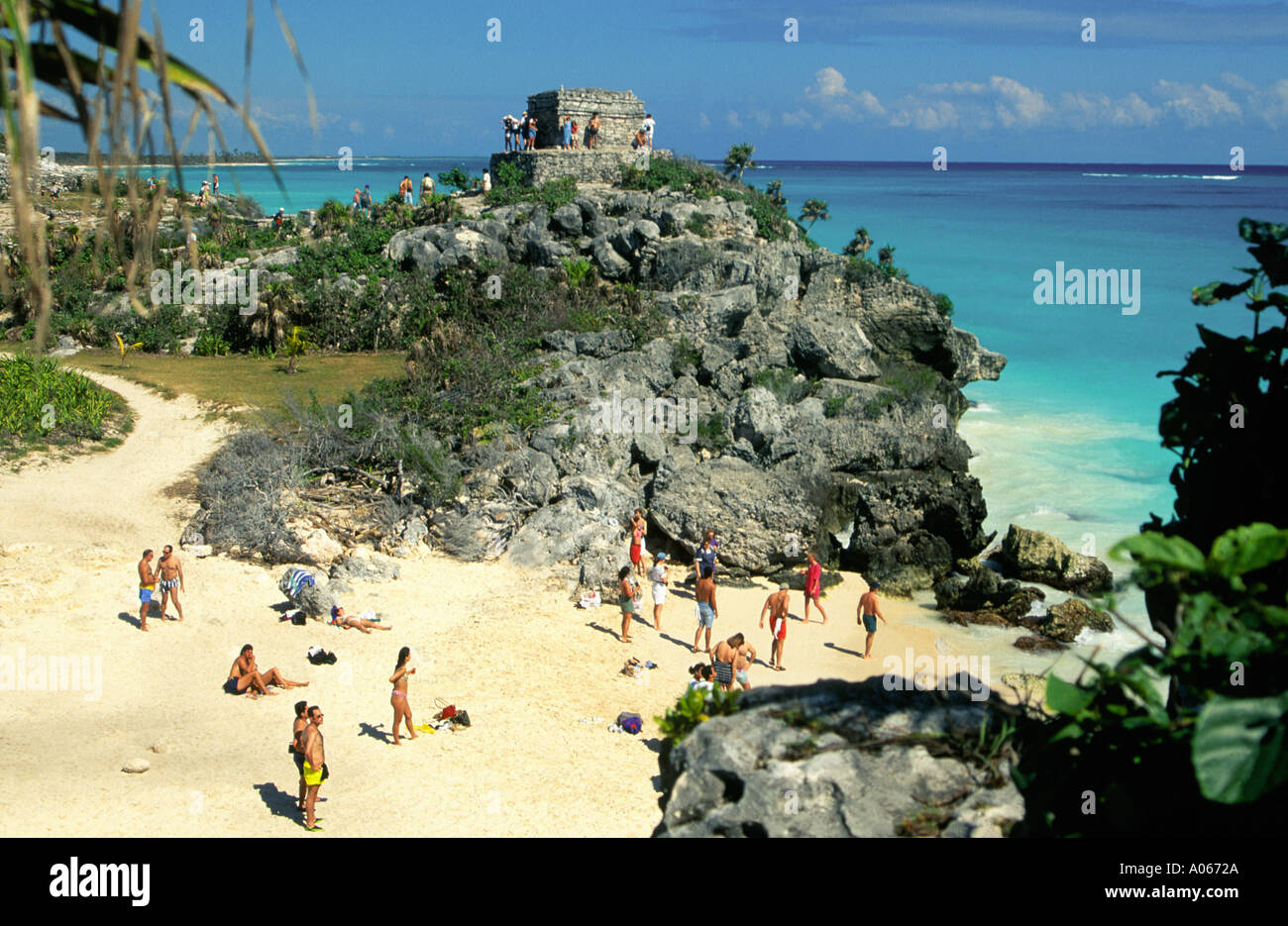 Tulum Maya Ruinen Yucatan Mexiko Stockfoto
