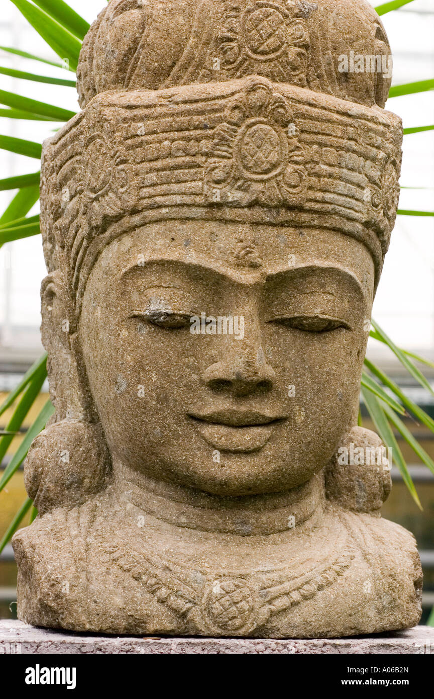 Kopf Stein Skulptur des Hindu-Gottes Lord Vishnu Bali Indonesien Stockfoto