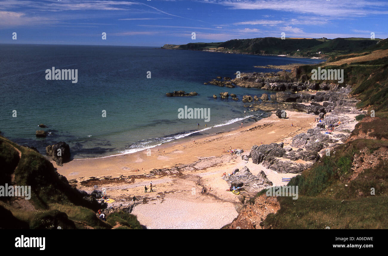 Einsamen Strand am großen Mattiscombe Sand auf der südlichen Küste von Devon, in der Nähe von Startpunkt Stockfoto