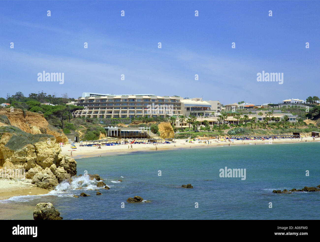 Algarve, Praia De Santa Eulalia, Hotel Stockfoto