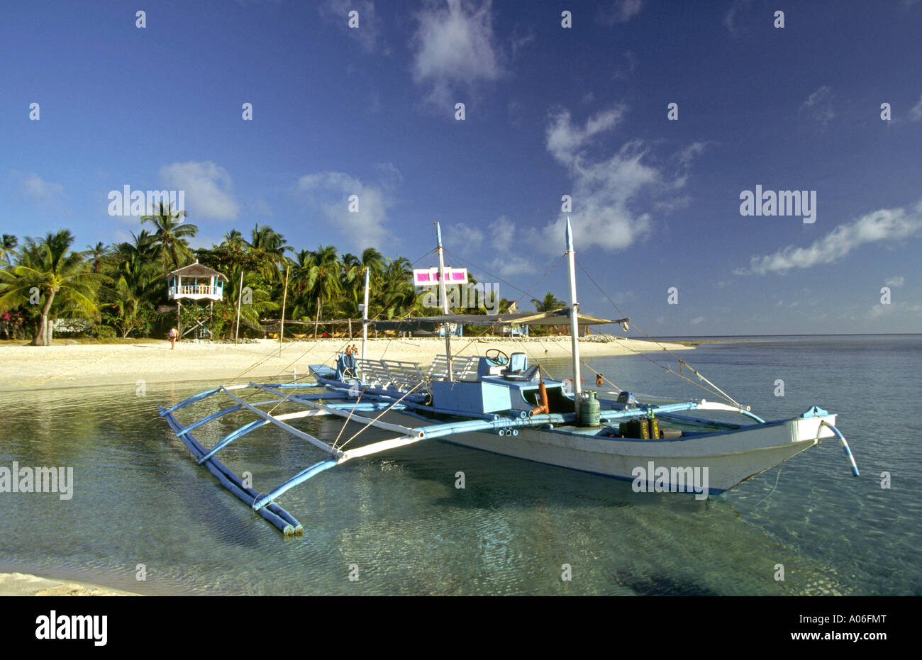 Philippinen Palawan Coco Loco Island Auslegerboot Stockfoto