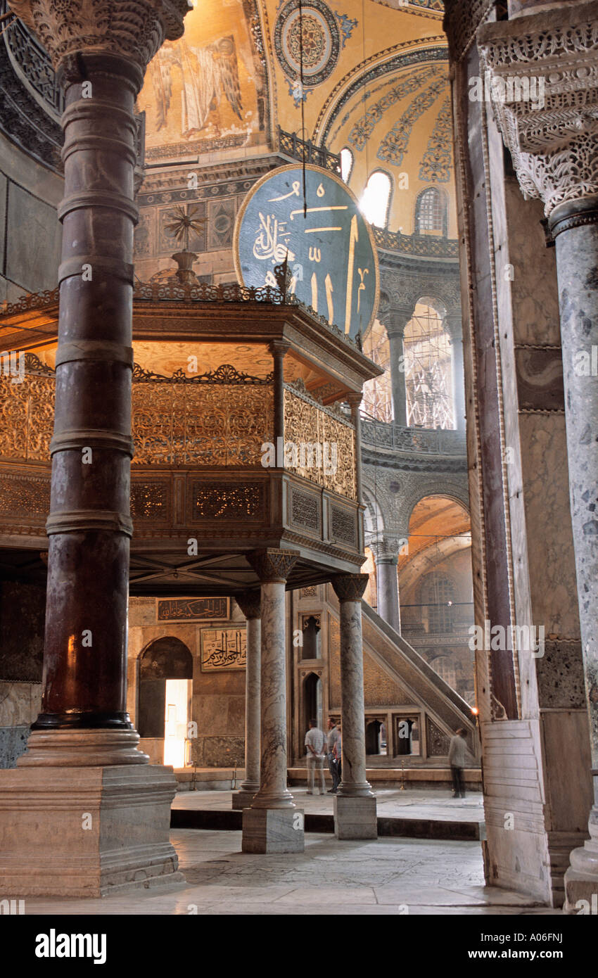 Zeigen Sie in der Moschee von Aya Sofya Hagia Sophia Basilica gilt als Meisterwerk der byzantinischen Architektur Standort verschiedener Kirchen seit dem 4. Jahrhundert an Stockfoto