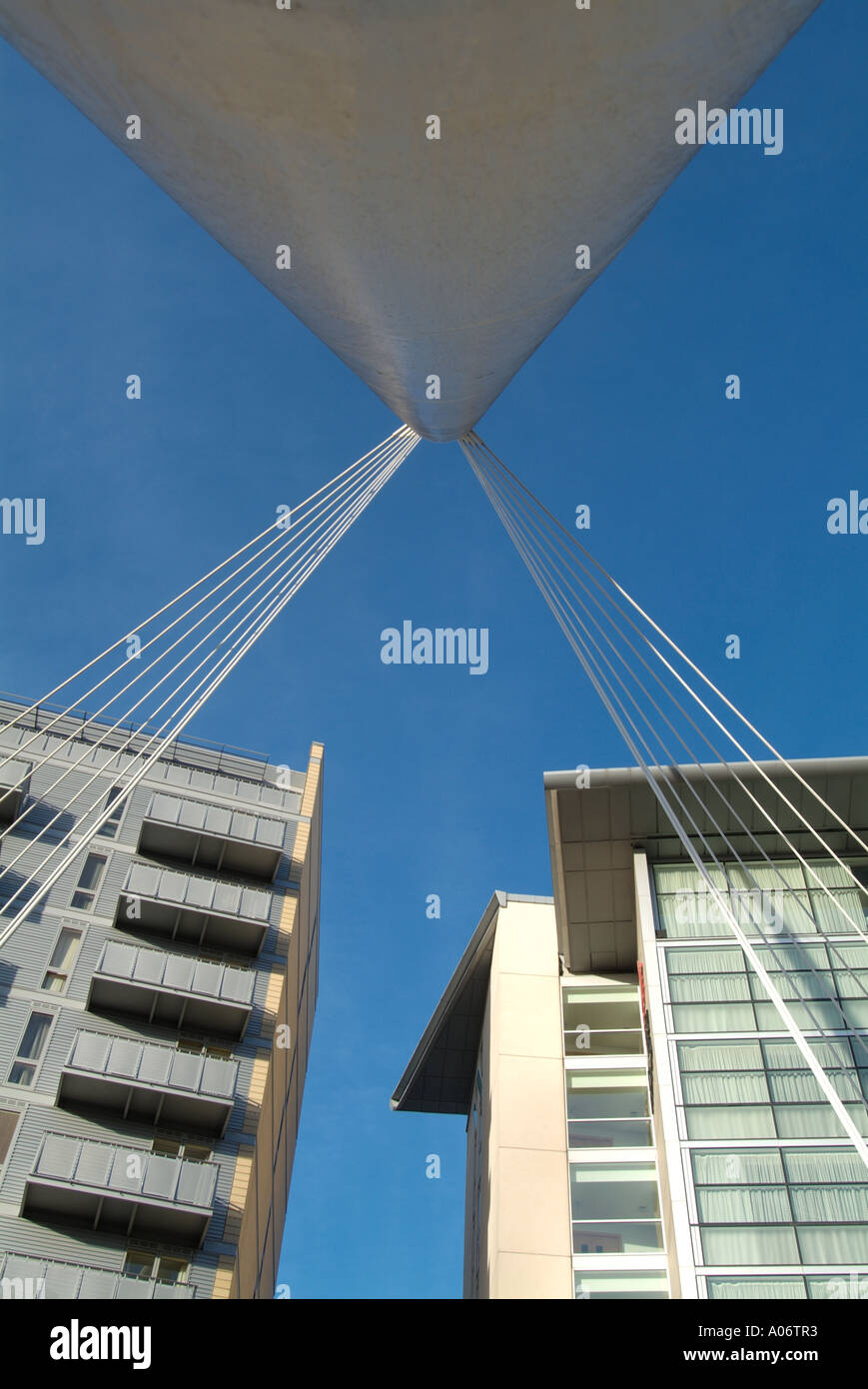 Trinity Brücke Santiago Calatrava Deansgate Salford England UK United Kingdom GB Großbritannien EU Europäische Union Europa Stockfoto