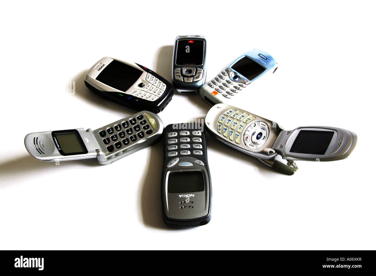 Kreis von Mobiltelefonen Stockfoto