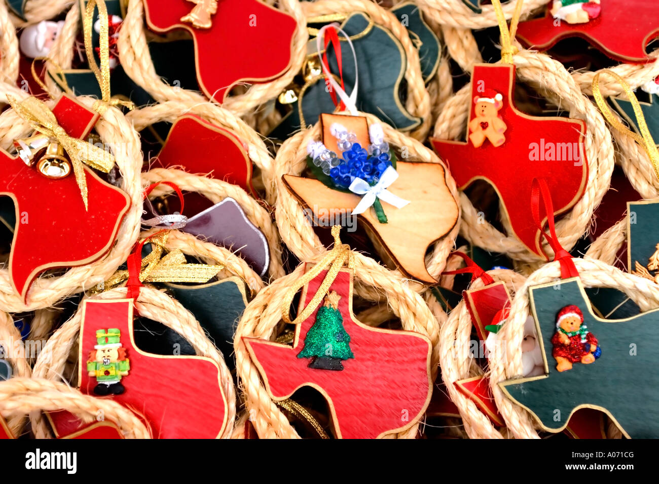 Texas Christmas ornaments Stockfoto