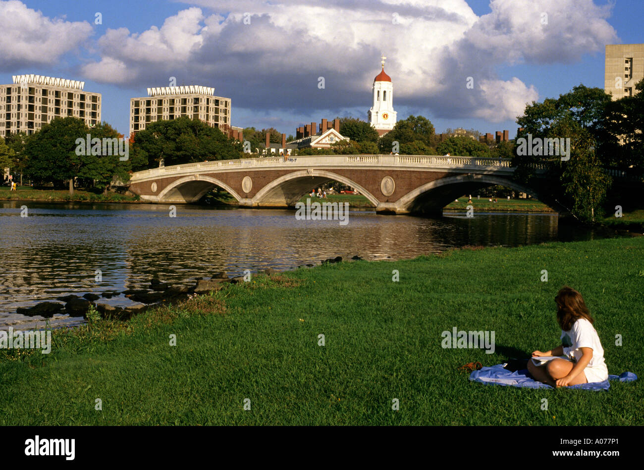 Harvard University am Charles River in Cambridge, Massachusetts. Stockfoto