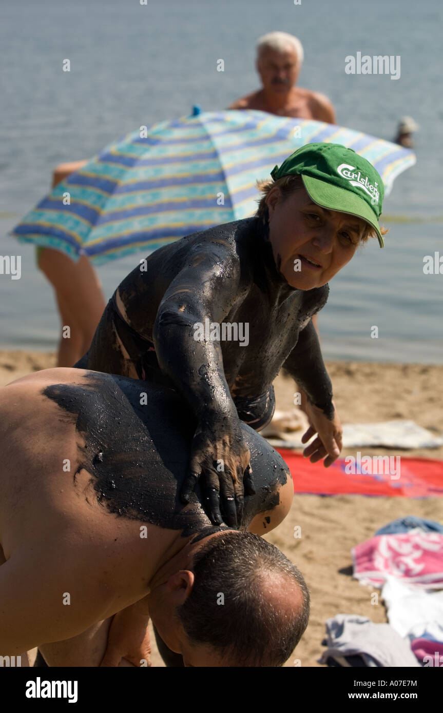 Schlammbehandlung, See Techirghiol in Eforie Nord Stockfoto