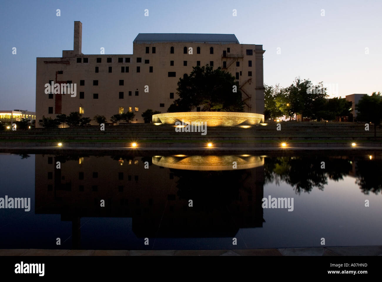 Oklahoma City bombing Denkmal in atemberaubenden Licht Stockfoto