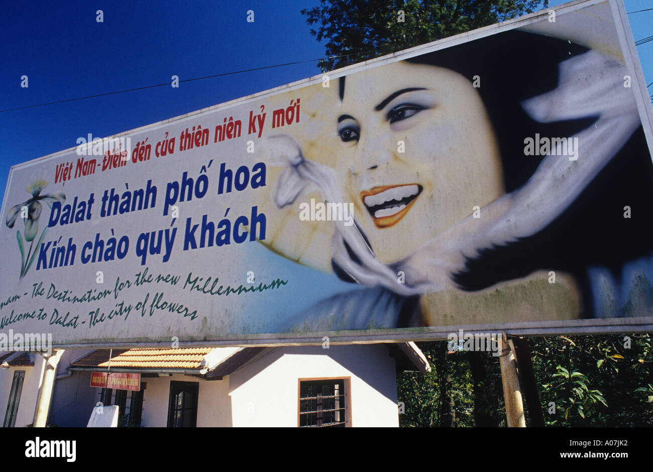 Tourismus Poster Dalat Vietnam Stockfoto