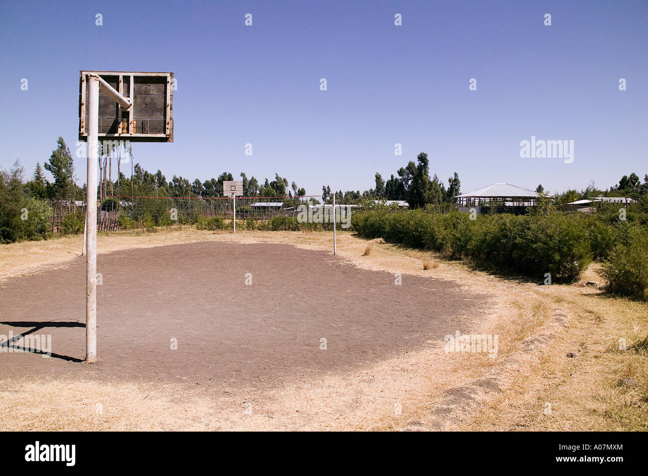 Basketballplatz in Tulubolo Äthiopien Stockfoto