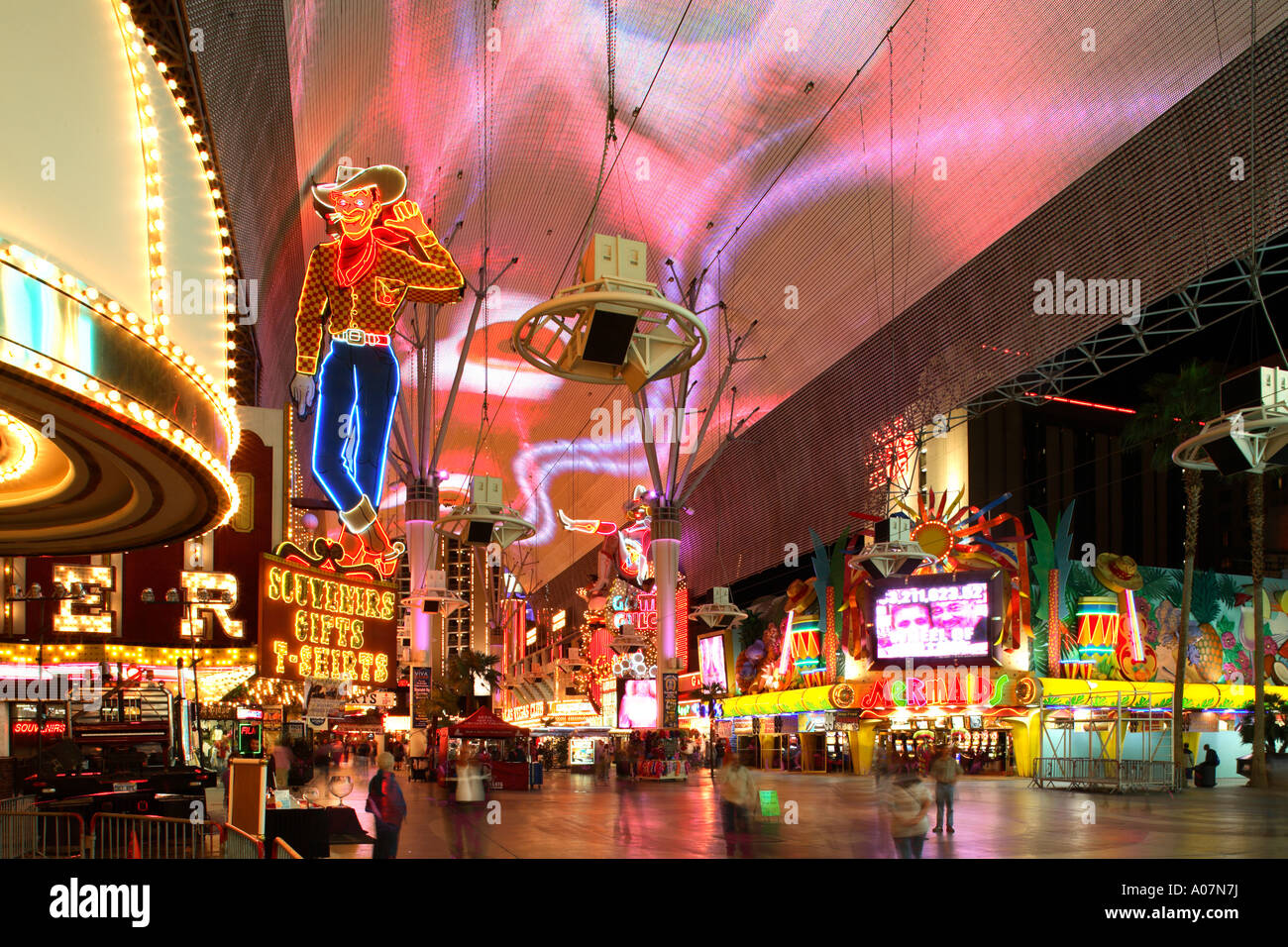 Freemont Street Experience, die Innenstadt von Las Vegas Stockfoto