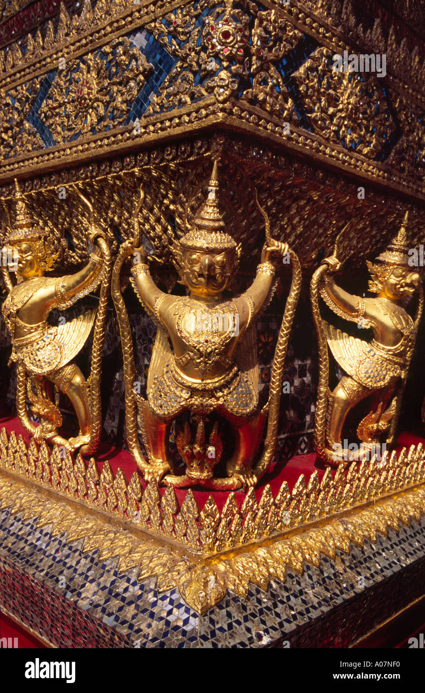 Dekoratives Detail Tempel des Smaragd-Buddha-Bangkok Stockfoto