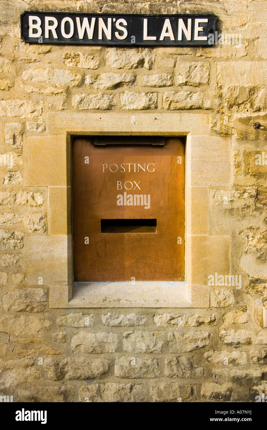 Briefkasten in Woodstock, Oxfordshire Stockfoto