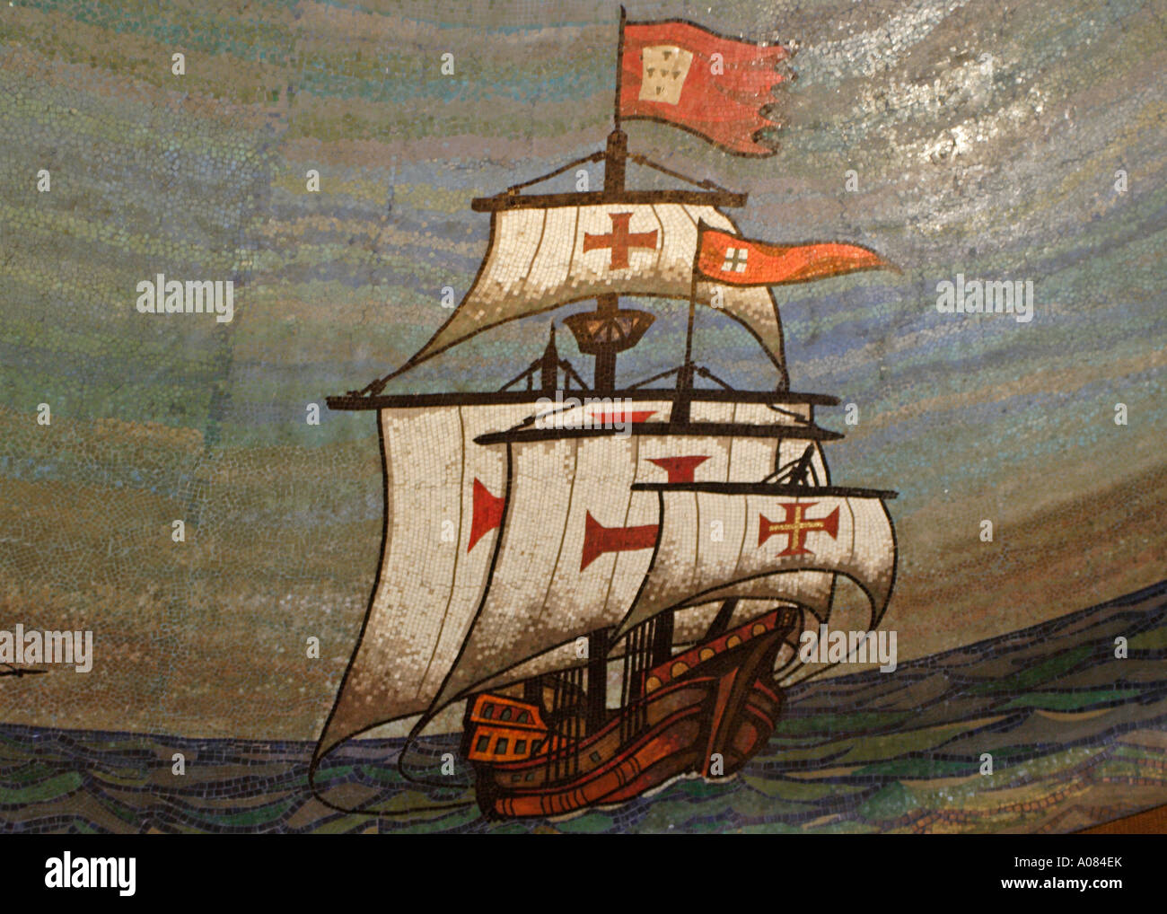 Malerei der alten Segelschiff Stockfoto